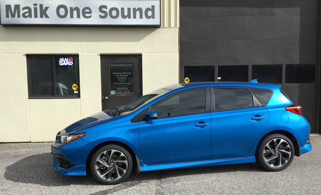 Toyota iM Corolla 2018 with professional window tint in North Bay